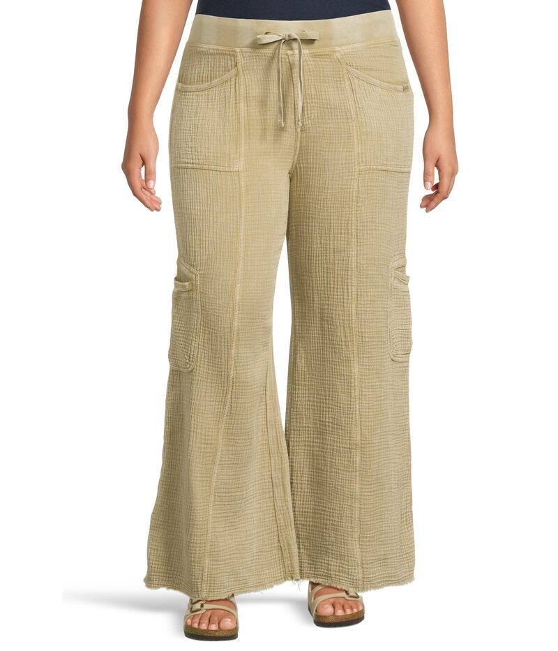 エックスシーブイアイ レディース ボトムス カジュアルパンツ ワイドレッグ XCVI Rizal Wide Leg Distress Wash Biscuit