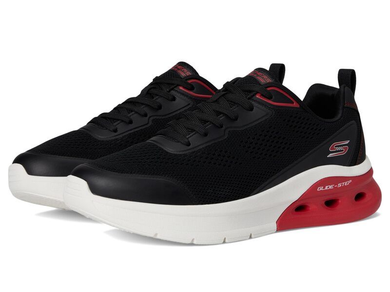 スケッチャーズ メンズ シューズ スニーカー BOBS from SKECHERS Bobs Glide Step Arc Waves 20 Class Rank BlackWhiteRed ホワイト