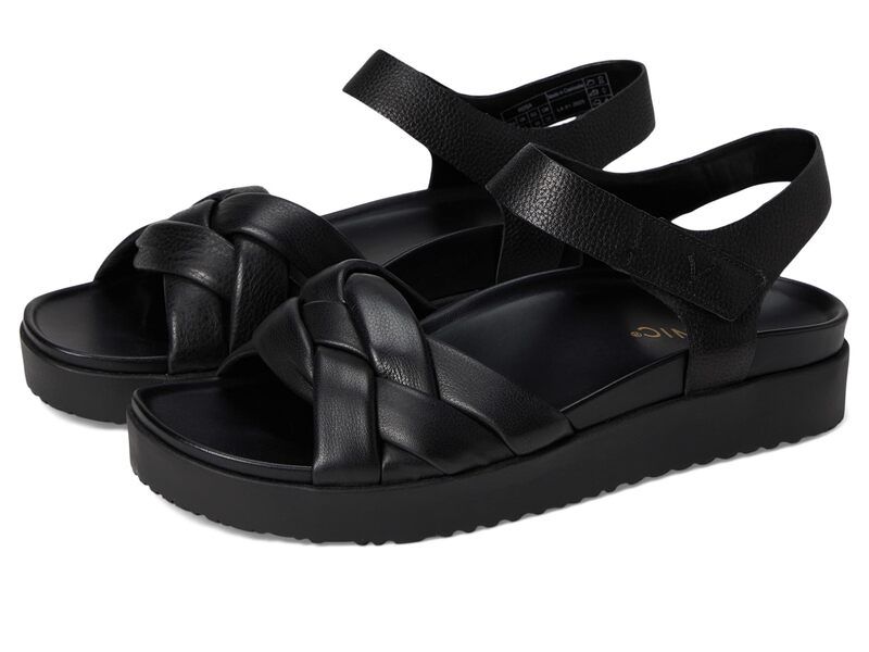 バイオニック レディース シューズ サンダル VIONIC Rosa Strappy Sandals Black Leather ブラック
