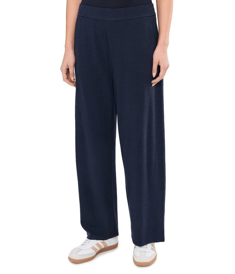 エイリーンフィッシャー レディース ボトムス カジュアルパンツ アンクル ジャージー Eileen Fisher Cross Hatch Stretch Jersey Straight Ankle Pant Ink