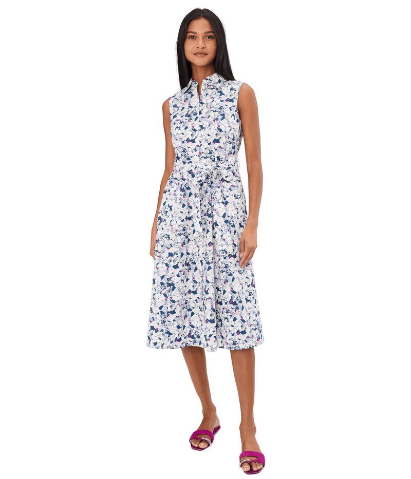 カルバンクライン レディース トップス ワンピース A ライン ミディ ノースリーブ コットン Calvin Klein Sleeveless Florla Cotton Aline Midi Slate Multi スレート