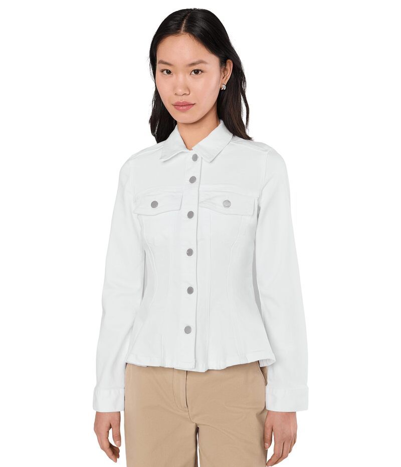 リヴァプール ロサンゼルス レディース アウター コート デニム ジャケット Liverpoolos Angeles Fit And Flare Denim Trucker Jacket Bright White ホワイト
