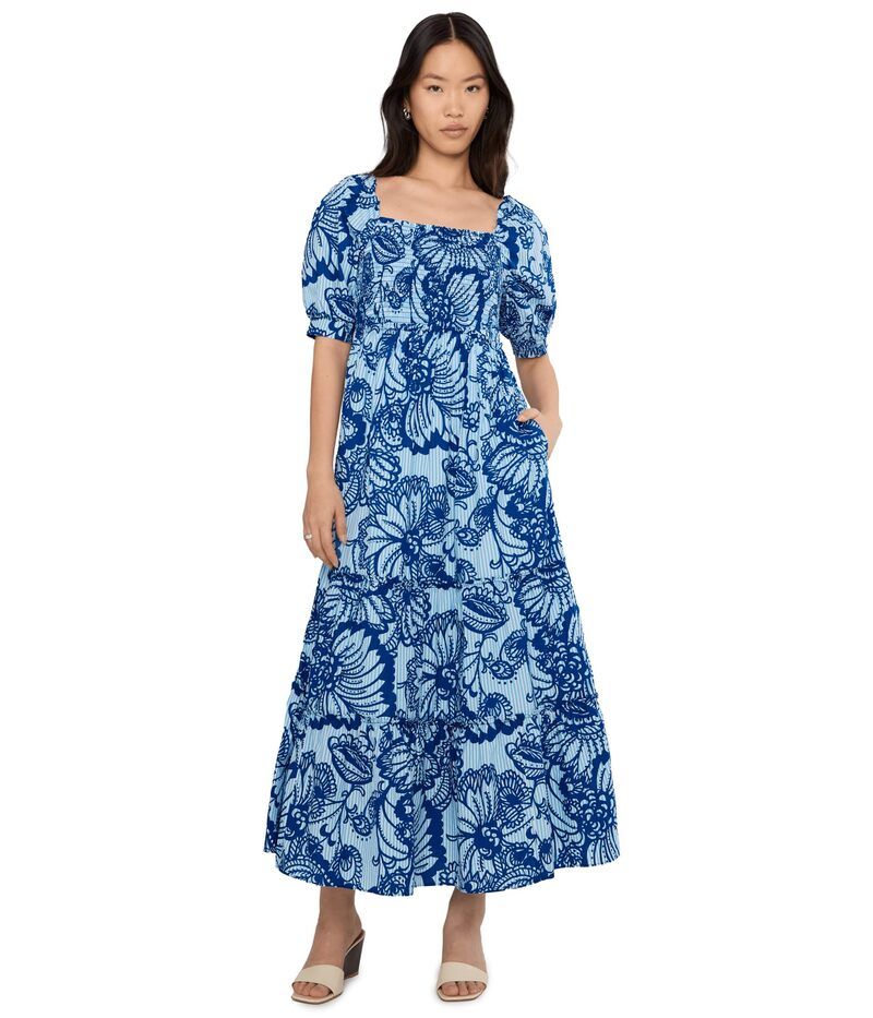 リリーピュリッツァー レディース トップス ワンピース Lilly Pulitzer Hadly Short Sleeve Smocke Starlight Navy ネイビー