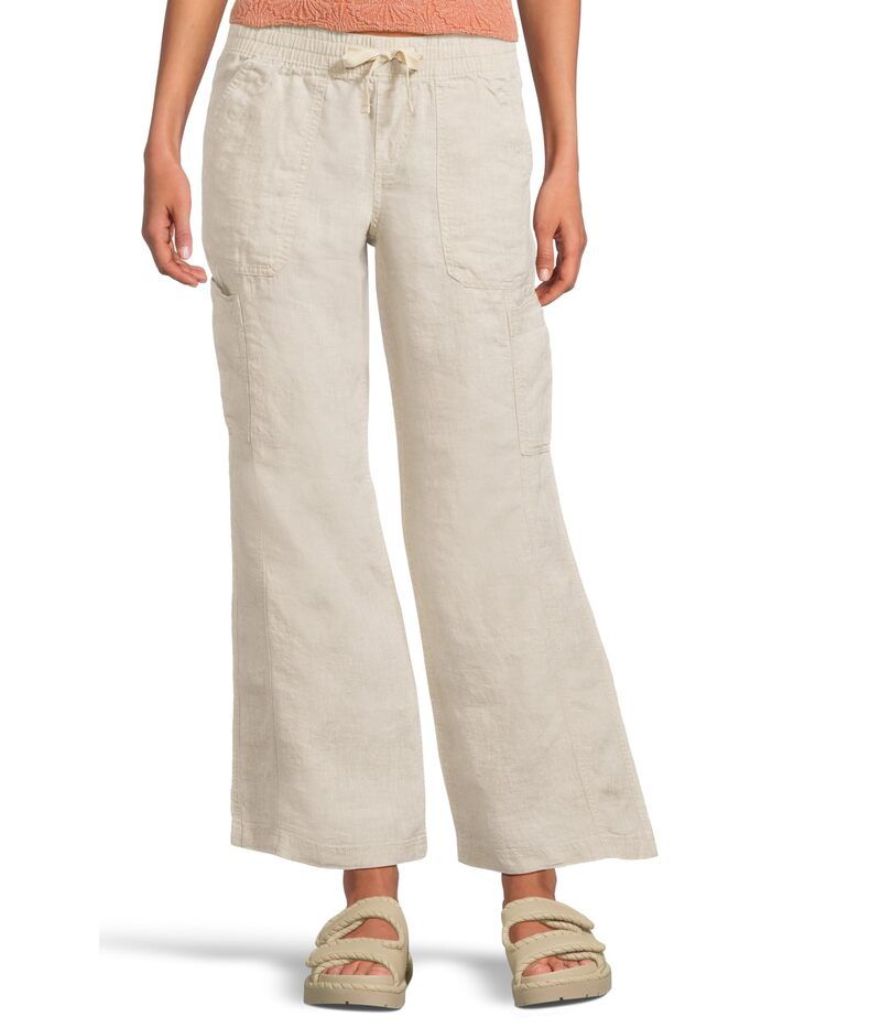 エルエルビーン レディース ボトムス デニムパンツ ワイドレッグ リネン LLBean Premium Linen Breezy MidRise Wide Leg Utility PullOn Pants Oatmeal オートミール
