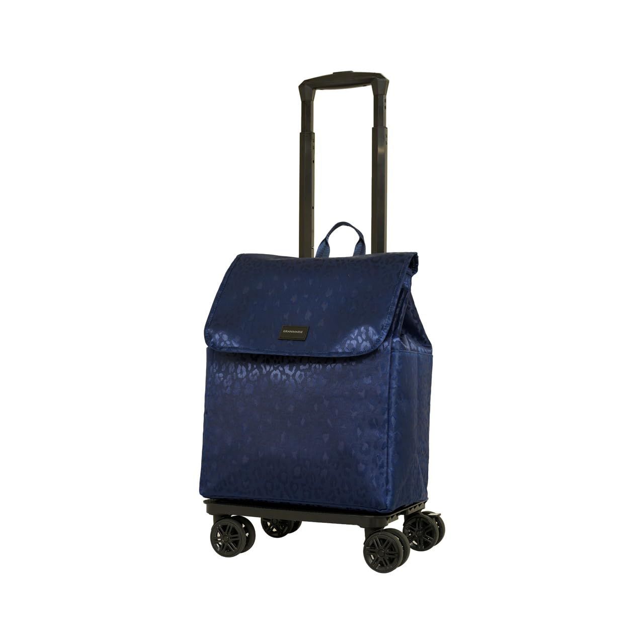 ☆新品☆GRANMARIE[グランマリー] ショッピングカート 大容量 25L 折りたたみ可能 ブレーキ付き 4輪 軽量 保冷 お買い物カート キャスター付き 高齢者 レオパードネイビー GM-132LENV 8132c04e
