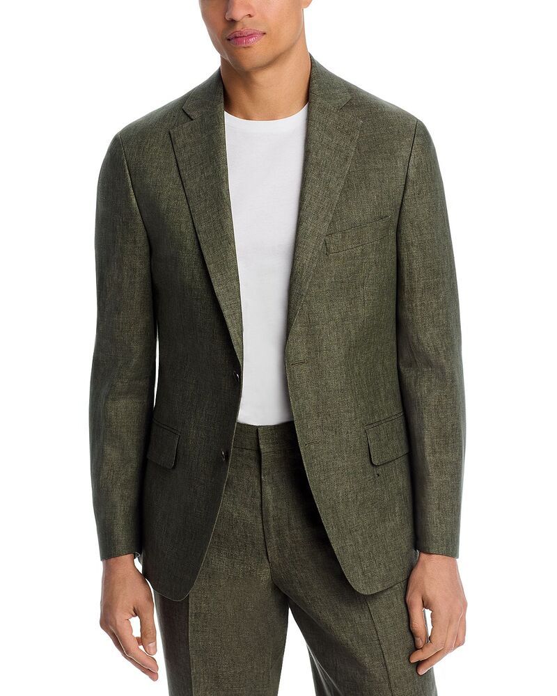 ヴィンス メンズ アウター ジャケット・ブルゾン スリムフィット リネン Vince Dlav Linen Slim Fit Suit Jacket Dark Green グリーン