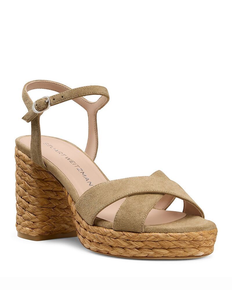 スチュアート ワイツマン レディース シューズ サンダル プラットフォーム Stuart Weitzman Womens Dayna 80 Espadrille Platform Sandals Golden OliveNatural オリーブ