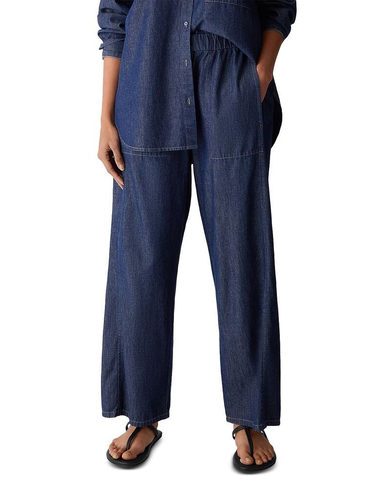 エイリーンフィッシャー レディース ボトムス カジュアルパンツ アンクル Eileen Fisher Wide Ankle Pants Dark Indigo インディゴ