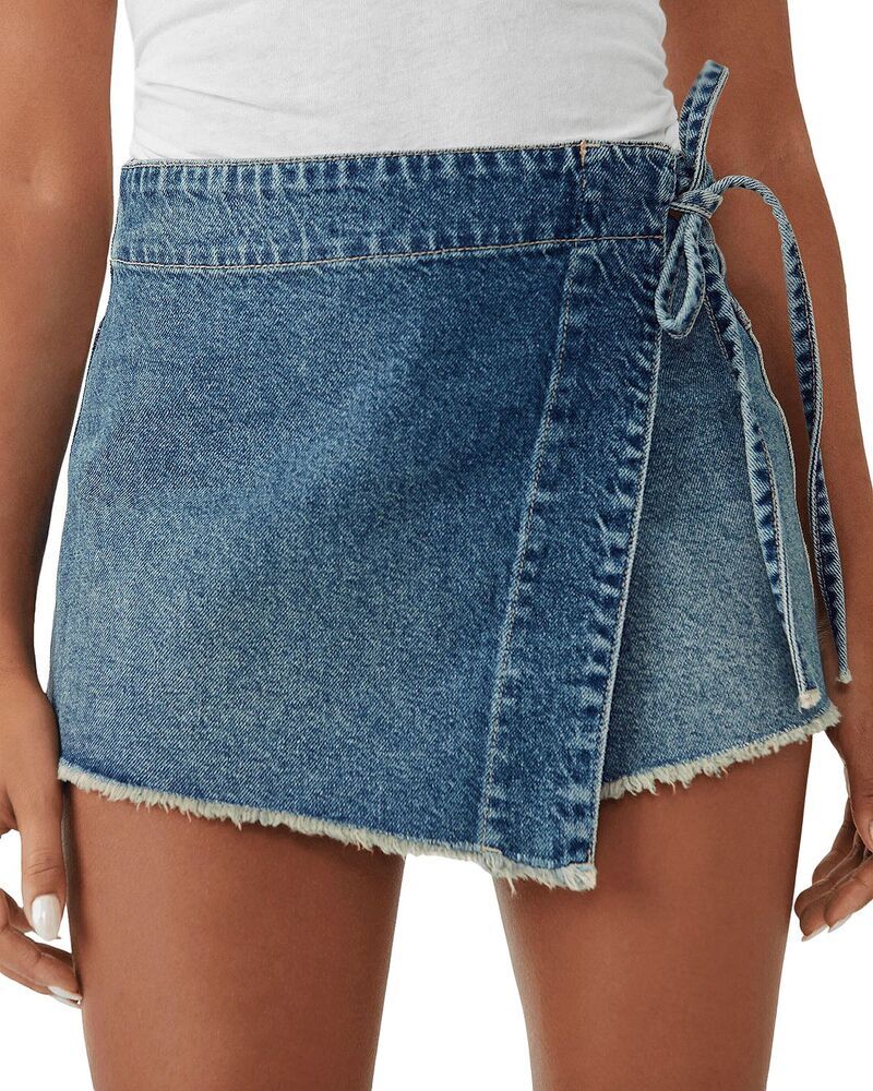 フリーピープル レディース ボトムスカート デニム Free People We The Freemmy Denim Skort Misty Blue ブルー