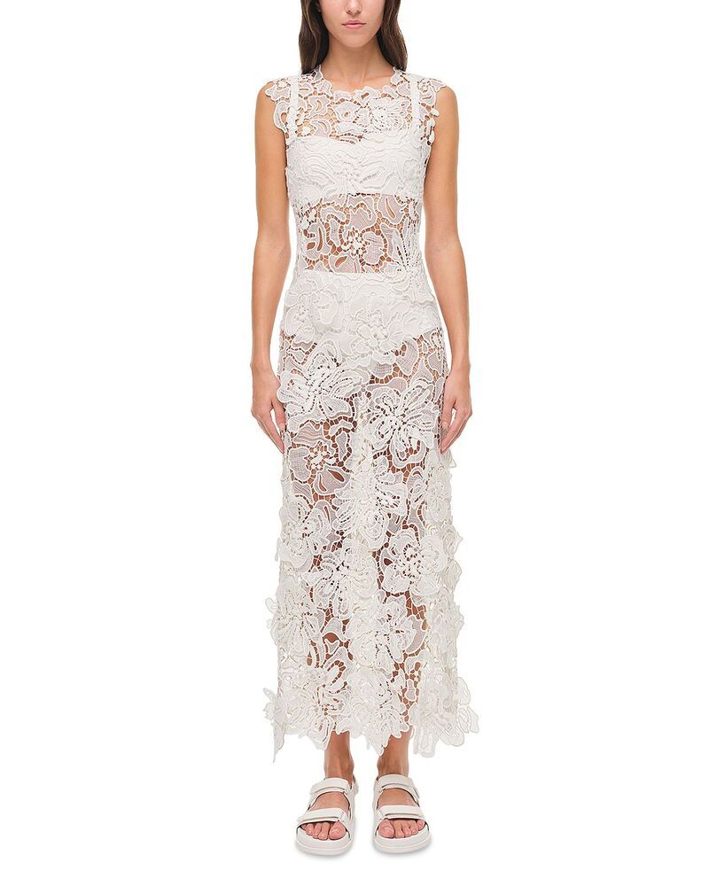 シムカイ レディース トップス ワンピース レース SIMKHAI Dahlia Lace Dress White ホワイト
