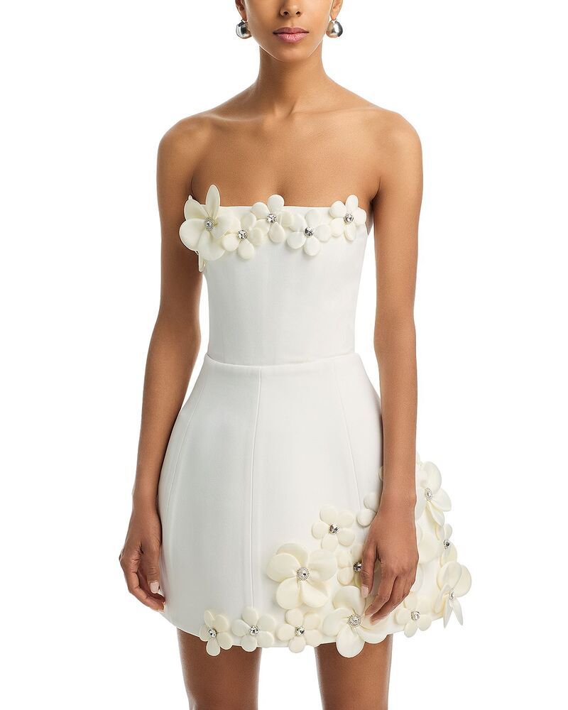ブロンクス アンド バンコ レディース トップス ワンピース フラワー柄 フラワー BRONX AND BANCO Estelle 3D Floral Dress White ホワイト
