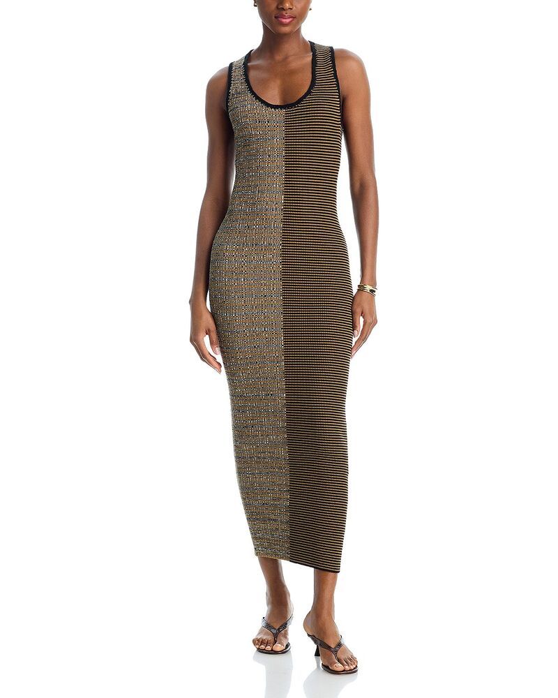 ナヌシュカ レディース トップス ワンピース Nanushkamparo Color Blockedress Curry Stripe ストライプ