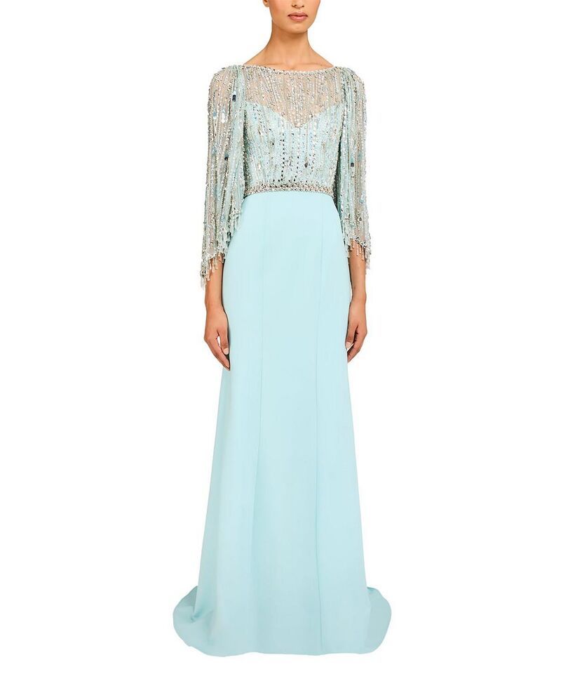 ジェニー・パッカム レディース トップス ワンピース マキシ Jenny Packham Wanderlust EmbellishedDetails Maxi Dress Crystal Aqua アクア