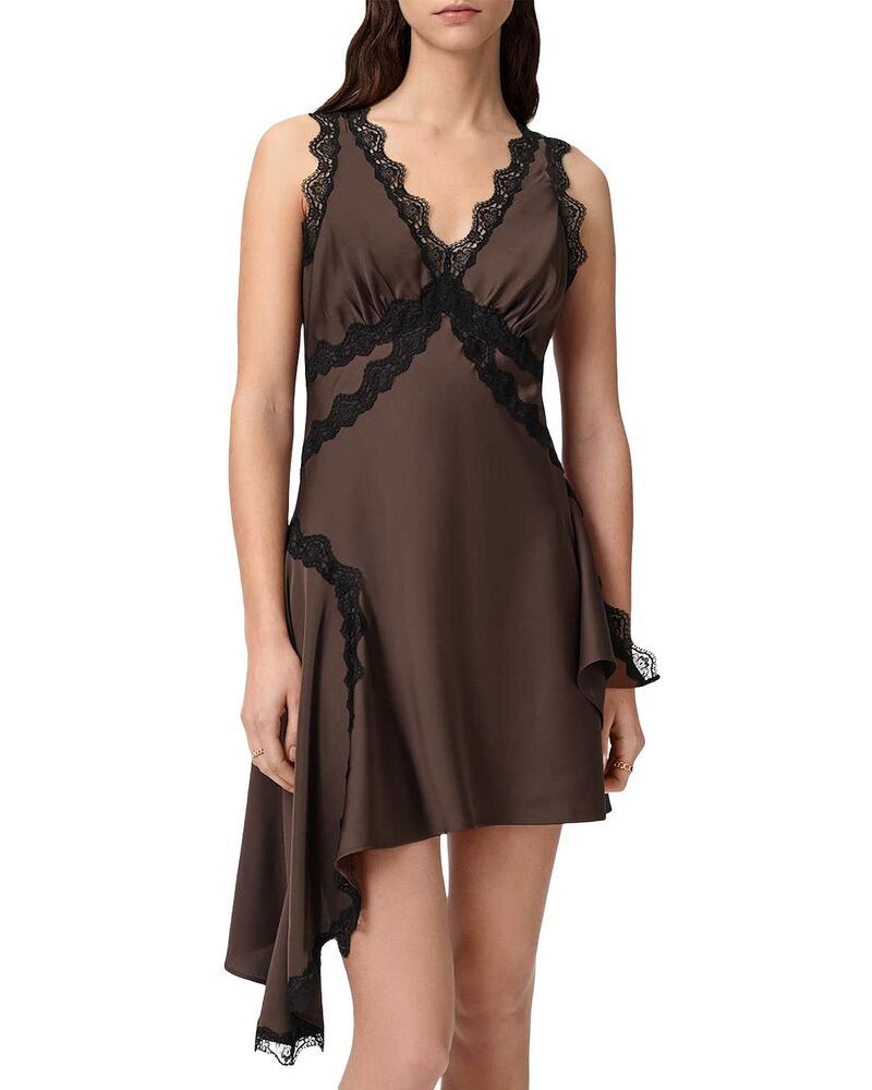 オールセインツ レディース トップス ワンピース ALLSAINTS Ilka Dress Bitter Brown ブラウン
