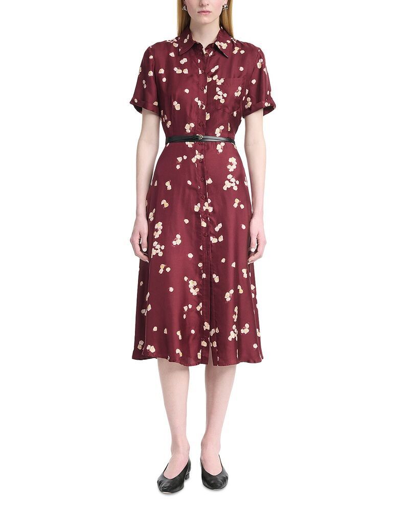 アルチュザラ レディース トップス ワンピース シルク Altuzarra Kiera Silk Dress Maroon Allover Petals マルーン