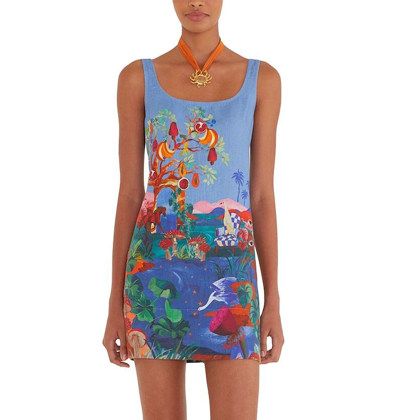 ファーム レディース トップス ワンピース キャップ ケープ リネン FARM Rio Dream Landscape Linen Dress Dream Land