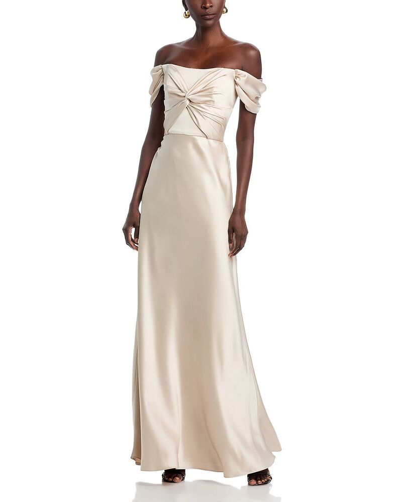 アムサール レディース トップス ワンピース Amsale Whit Dress Champagne シャンパン