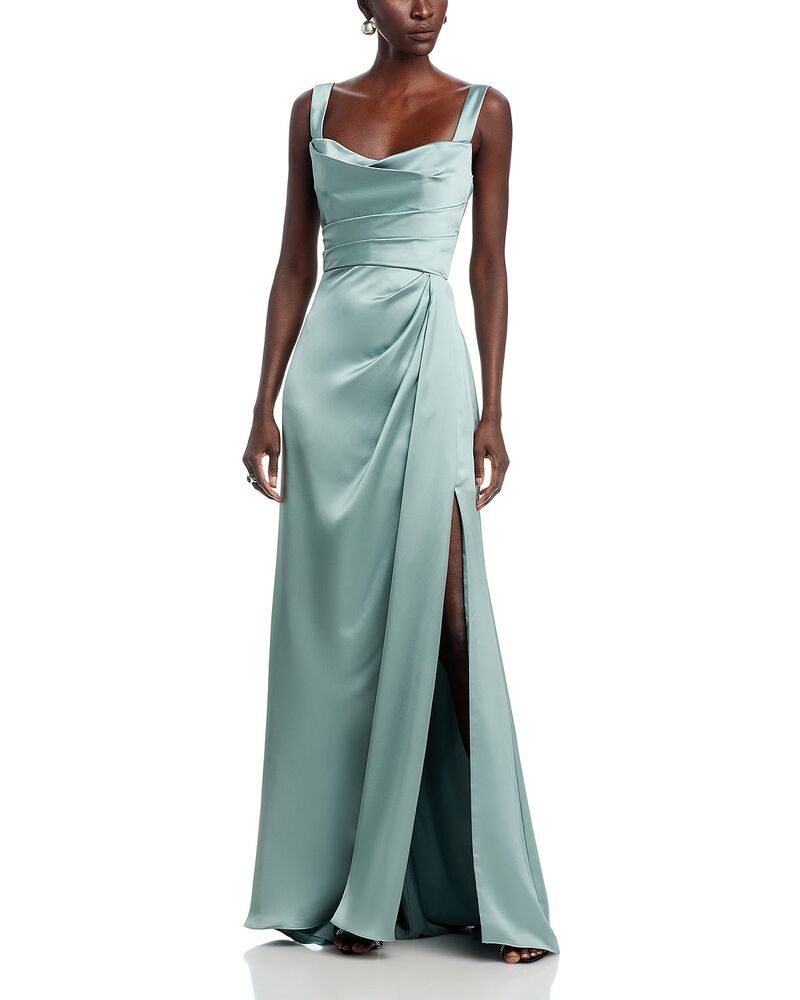 アムサール レディース トップス ワンピース ドレープ Amsale OfftheShoulder Draped Gown Jade