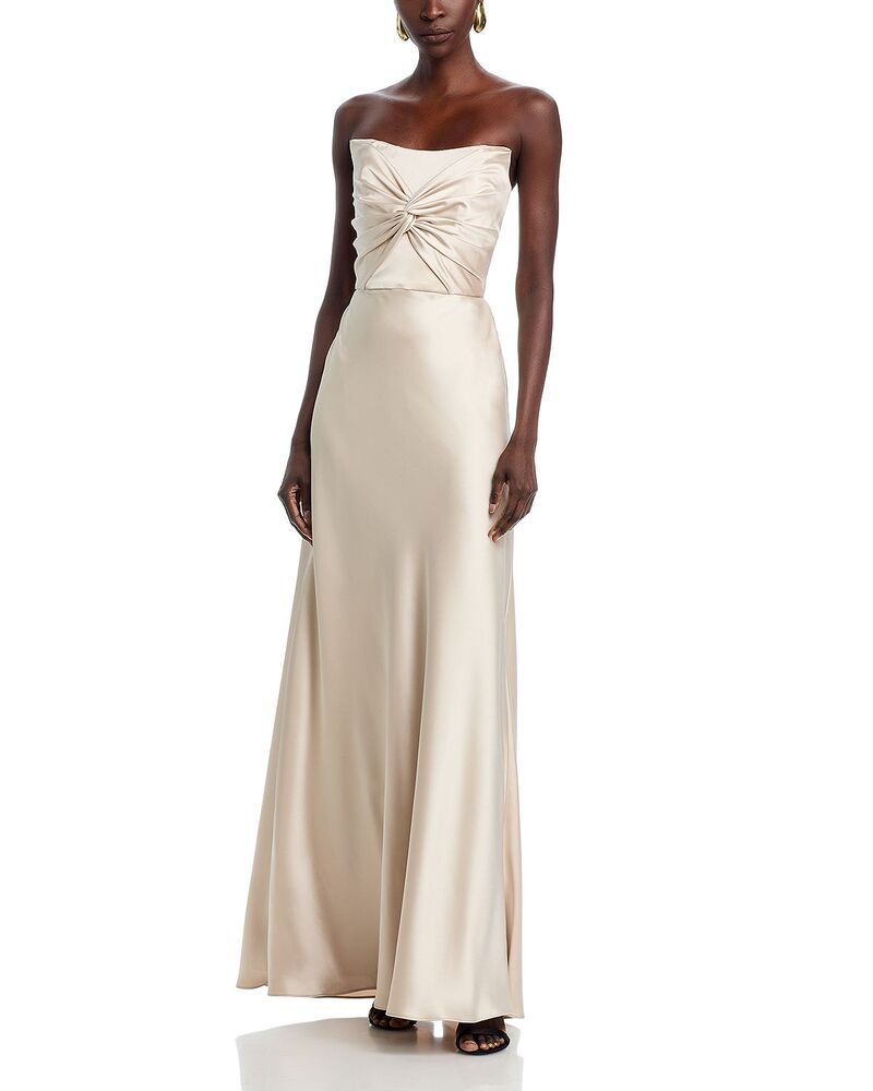 アムサール レディース トップス ワンピース Amsale Aretha Dress Champagne シャンパン