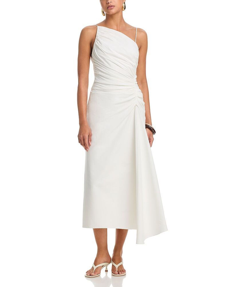 エーエルシー レディース トップス ワンピース ギャザー ミディ ALC Juno Ruched Midi Dress Bone China