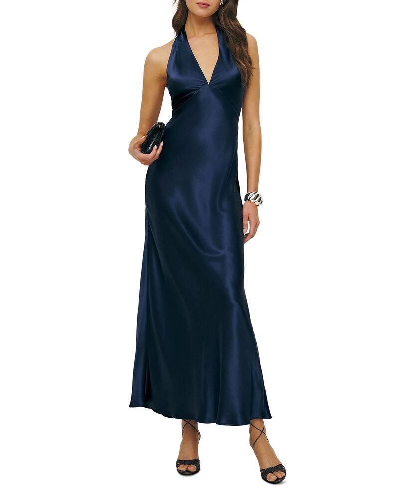 リフォーメーション レディース トップス ワンピース シルク Reformation Daniela Silk Dress Navy ネイビー