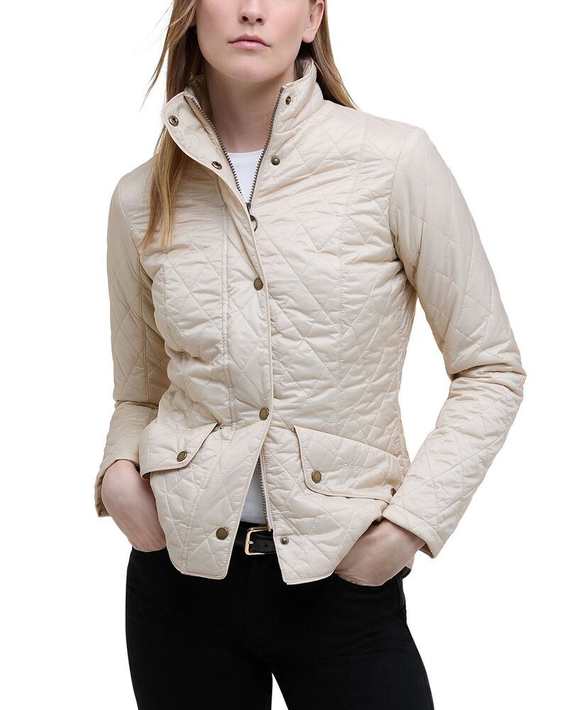 バブアー レディース アウター ジャケット・ブルゾン キルティング Barbour Flyweight Cavalry Quilted Jacket Pearlstone パール