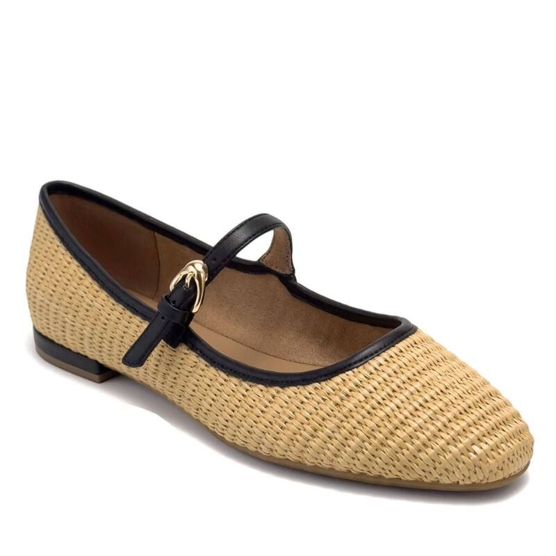 エアロソールズ レディース シューズ サンダル Aerosoles Annette Womens Ballet Flats Natural Black ブラック