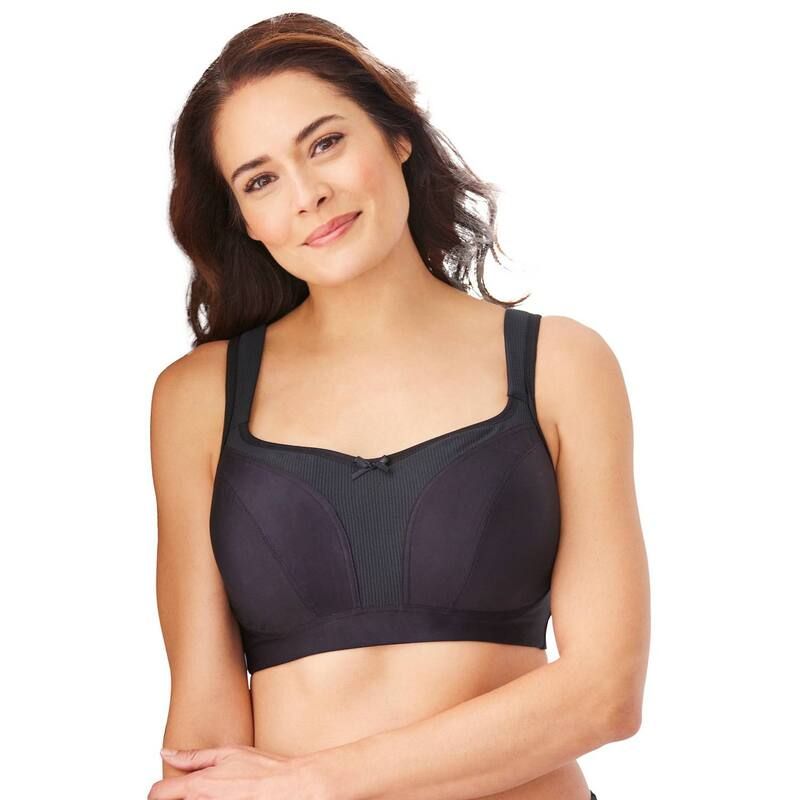 コンフォート チョイス レディース アンダーウェア ブラジャー プラスサイズ Comfort Choice Womens Plusize Limitless Wirefree Lowimpact Back Hook Bra Black ブラック