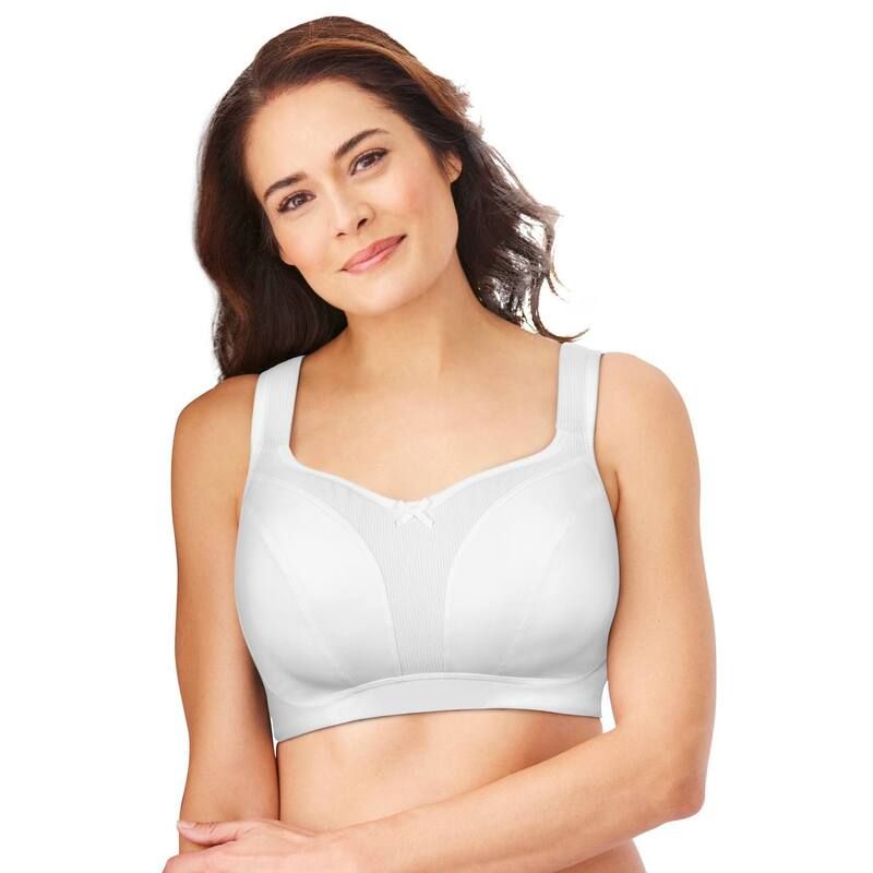 コンフォート チョイス レディース アンダーウェア ブラジャー プラスサイズ Comfort Choice Womens Plusize Limitless Wirefree Lowimpact Back Hook Bra White ホワイト