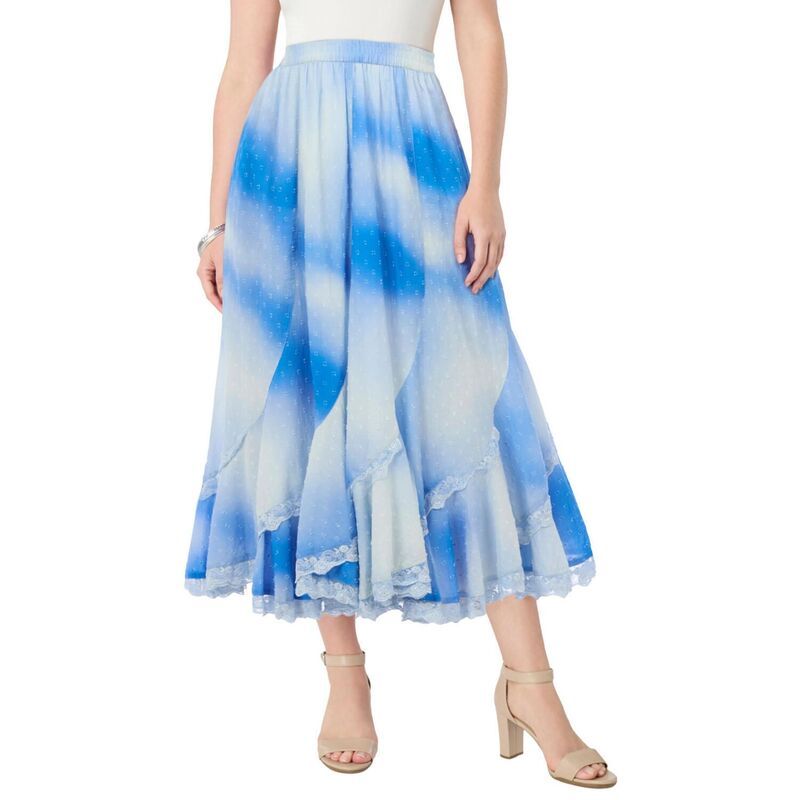 ロアマンズ レディース ボトムスカート プラスサイズ Roamans Womens Plusize French Skirt Horizon Blue Soft Mist ブルー