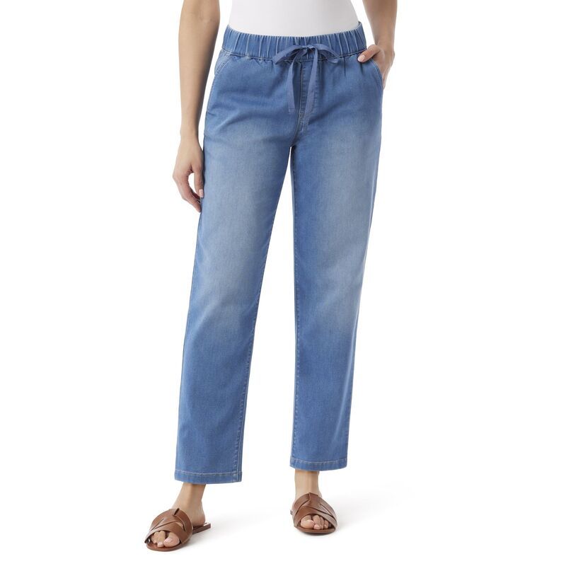 グロリアバンデービルト レディース ボトムス デニムパンツ ストレート ニット ジーンズ Womens Gloria Vanderbilt Knitology Anya Drawstring Straight Leg Jeans Borgo