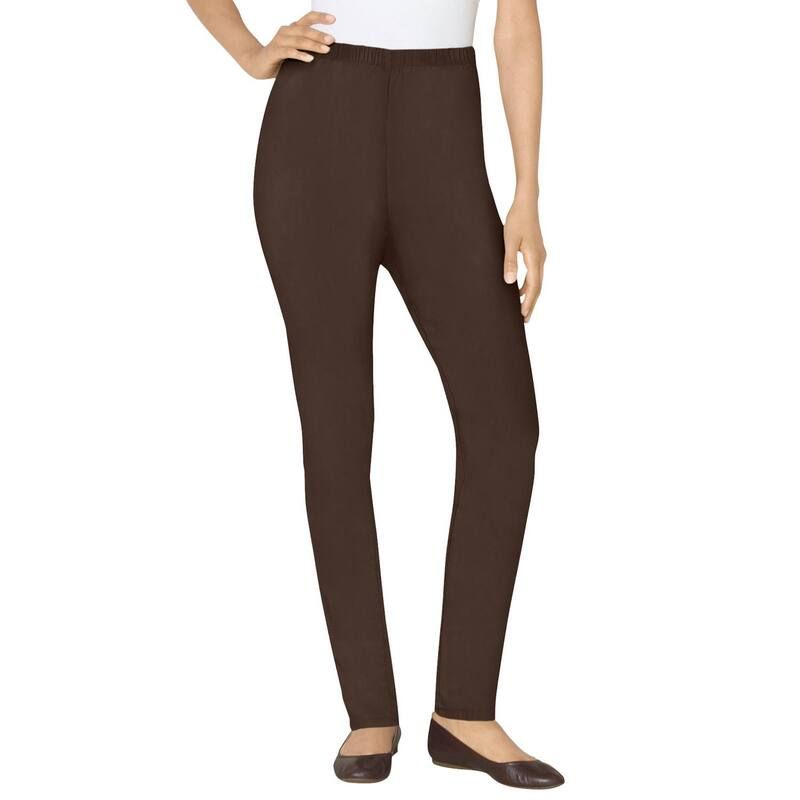 ウーマン ウィズイン レディース ボトムス カジュアルパンツ プラスサイズ デニム ジーンズ Woman Within Plusize PullOn ElasticWaistretch Fineline Denim Jeans Chocolate チョコレート
