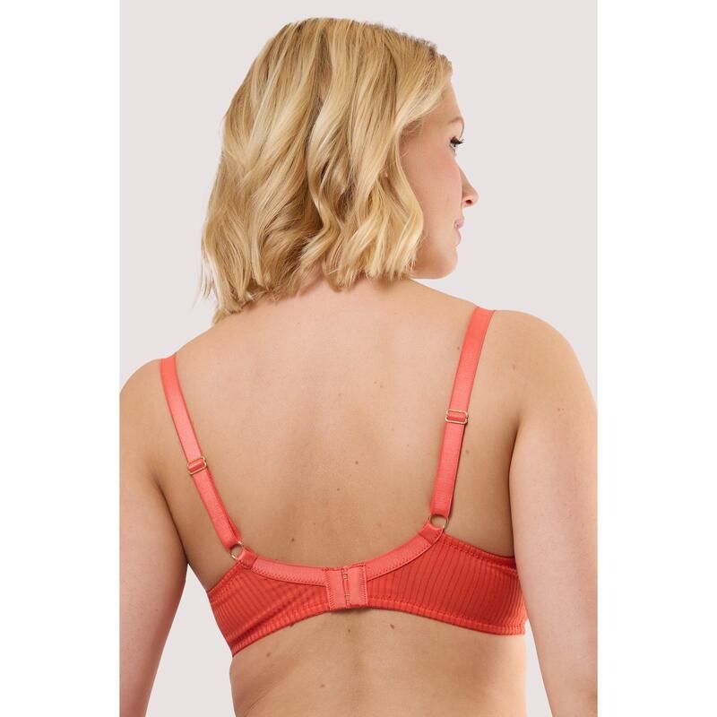 プレイフルプロミス レディース アンダーウェア ブラジャー Playful Promises Veronica Red Microstripe Plunge Bra Red レッド