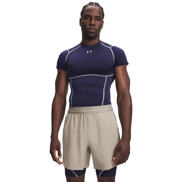 アンダーアーマー メンズ トップス シャツ Under Armour Mens HeatGear Elite Compression Short Sleeve Shirt Midnight NavyReflective ネイビー