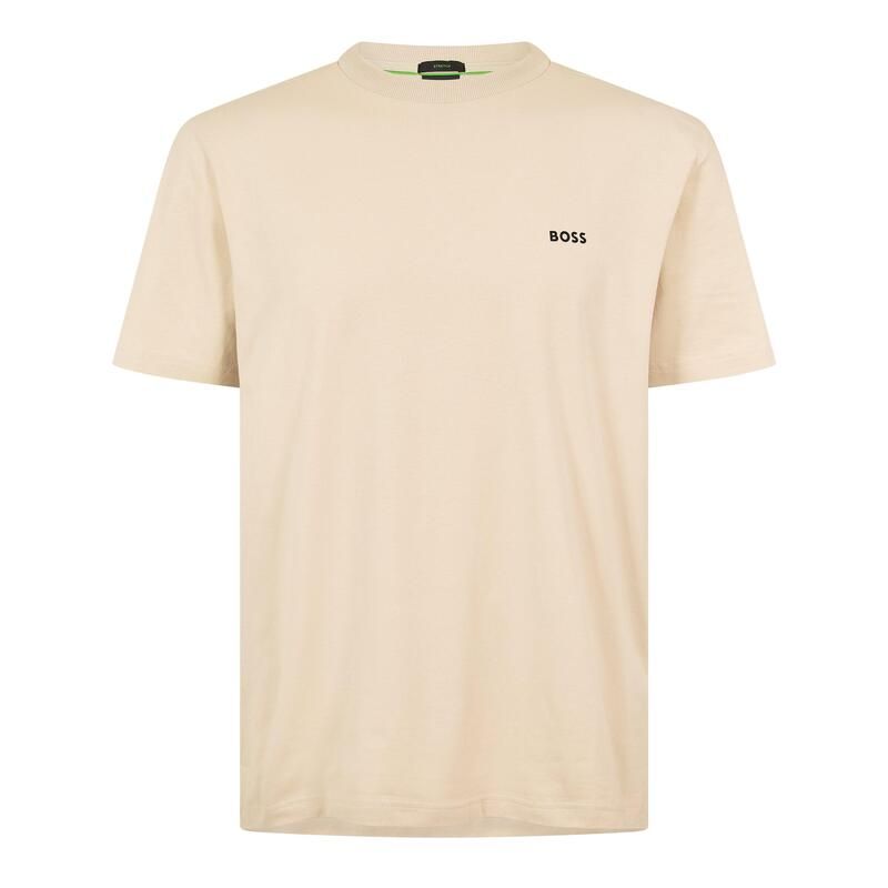 ボス メンズ トップス Tシャツ コットン ロゴ Boss Mens BOSS GREEN TShirt with Logo Design Stretch Cotton Light Beige 272 ベージュ