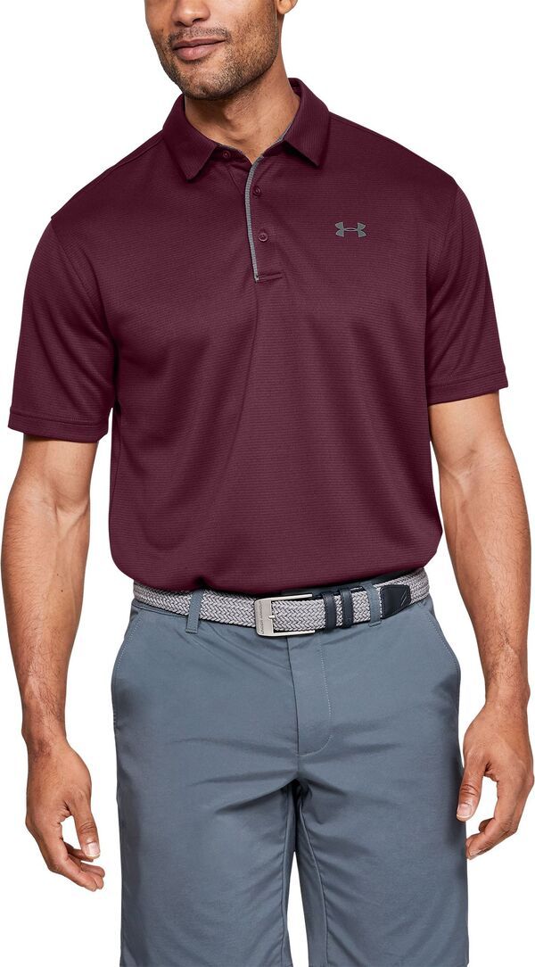 アンダーアーマー メンズ トップス ポロシャツ Under Armour Mens Tech Golf Polo Extended Sizes MaroonGraphite グラファイト