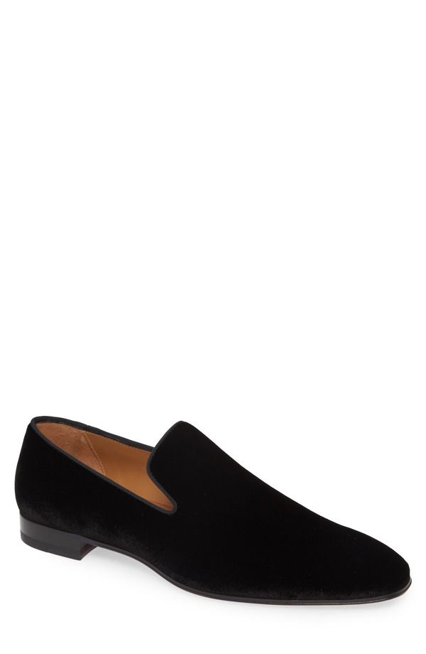 クリスチャン・ルブタン メンズ シューズ スリッポン・ローファー ベルベット Christian Louboutin Dandelion Velvet Venetian Loafer Black Velvet ブラック
