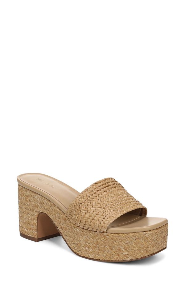 ヴィンス レディース シューズ ヒール プラットフォーム サンダル Vince Clarita Woven Platform Sandal Dark Wheat