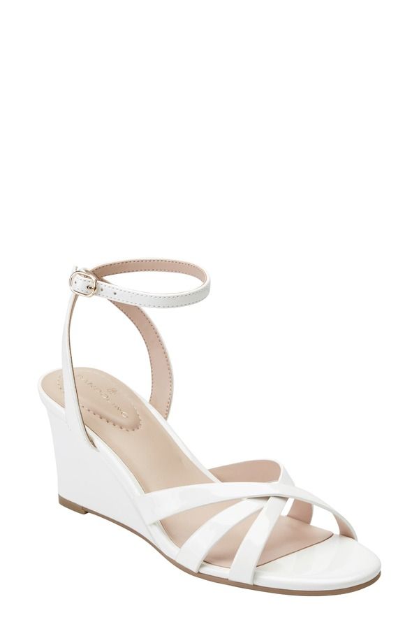 バンドリーノ レディース シューズ ヒール サンダル アンクル Bandolino Adler Ankle Strap Wedge Sandal White ホワイト
