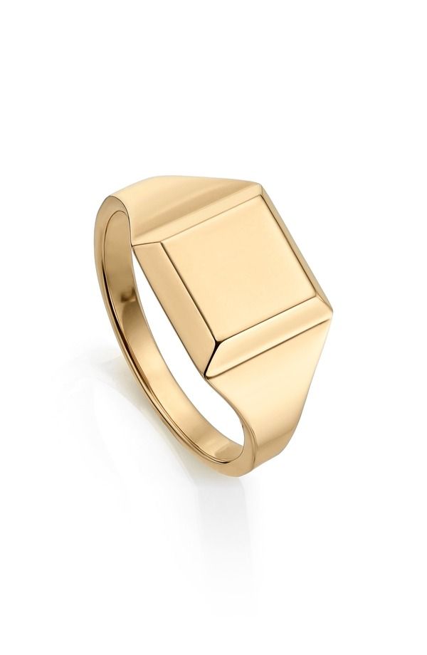 モニカヴィナダー レディース アクセサリー 指輪 Monica Vinader Signature Signet Ring Yellow Gold イエロー