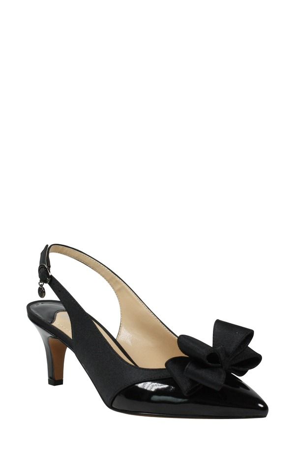 ジェイレニー レディース シューズ ヒール J Rene Gabino Slingback Pump Black Black Fabric ブラック