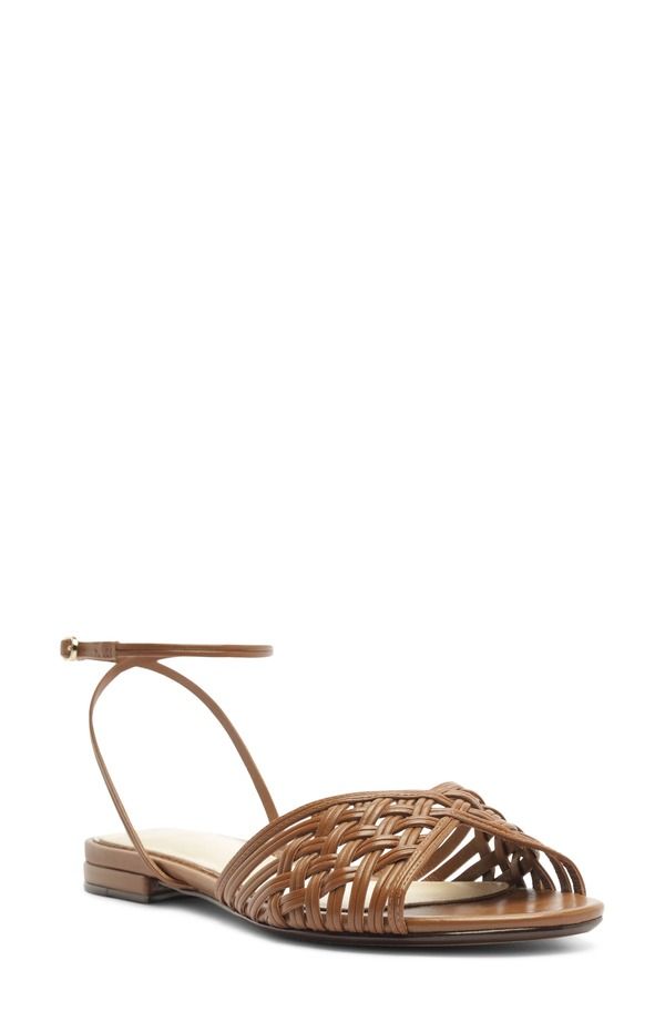 アレクサンドラバードマン レディース シューズ サンダル アンクル Alexandre Birman Lilian Woven Flat Ankle Strap Sandal Espresso