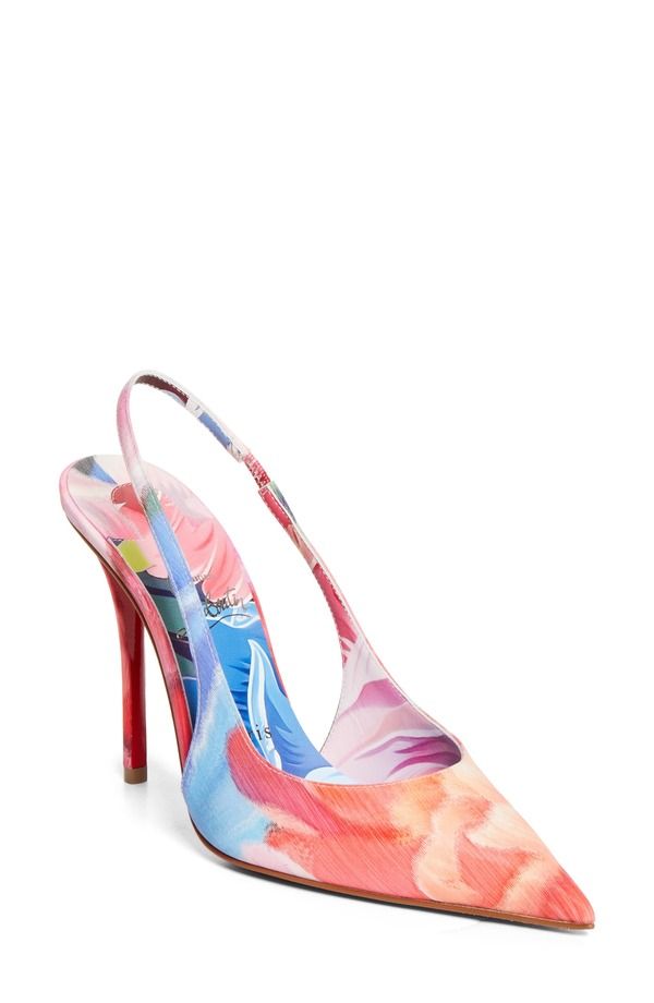 クリスチャン・ルブタン レディース シューズ パンプス Christian Louboutin Miss Z Pointed Toe Slingback Pump Multi Lin Multi マルチカラー