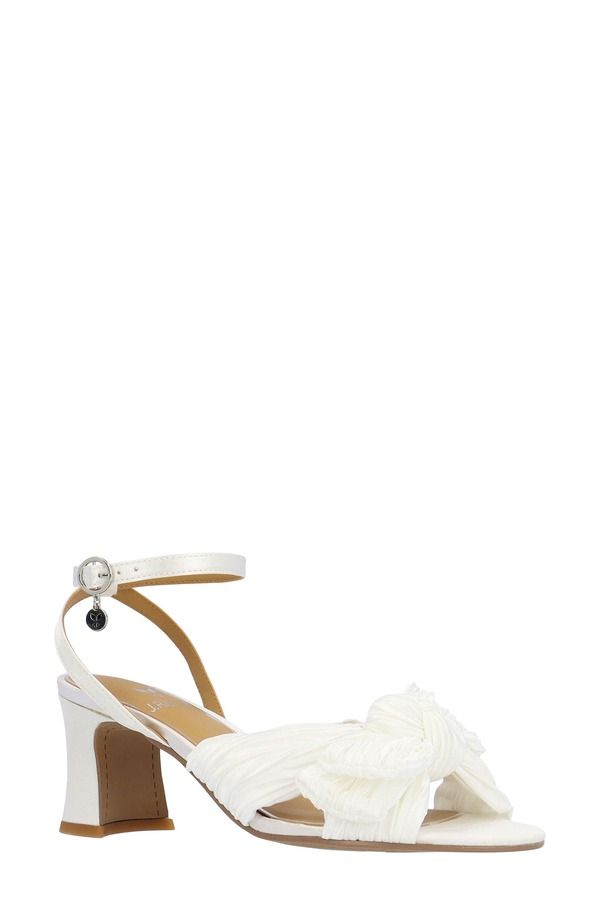 ジェイレニー レディース シューズ ヒール サンダル アンクル J Rene Olwen Ankle Strap Sandal White ホワイト