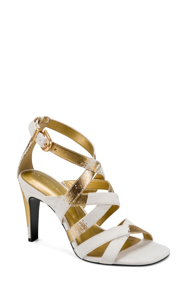 ダナ キャラン ニューヨーク レディース シューズ ヒール サンダル アンクル Donna Karanew York Briarrose Ankle Strap Sandal IvoryGold アイボリー
