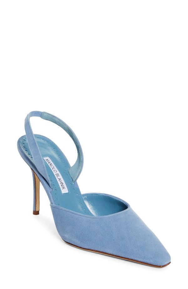 マノロ ブラニク レディース シューズ パンプス Manolo Blahnik Borelapla Slingback Pump Blue ブルー