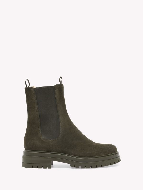 ジャンヴィト ロッシ レディース シューズ ブーツ・レインブーツ Gianvito Rossi Chester Biker Boots Dark Green Suede グリーン