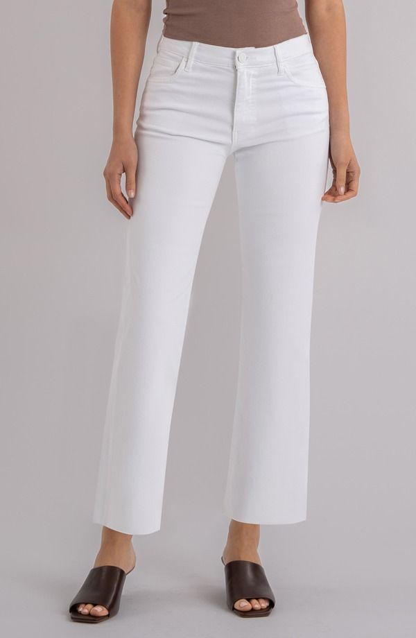 カットフロムザクロス レディース ボトムス デニムパンツ ストレート アンクル ジーンズ KUT from the Kloth Avery Raw Hem Ankle Slim Straight Leg Jeans Optic White ホワイト