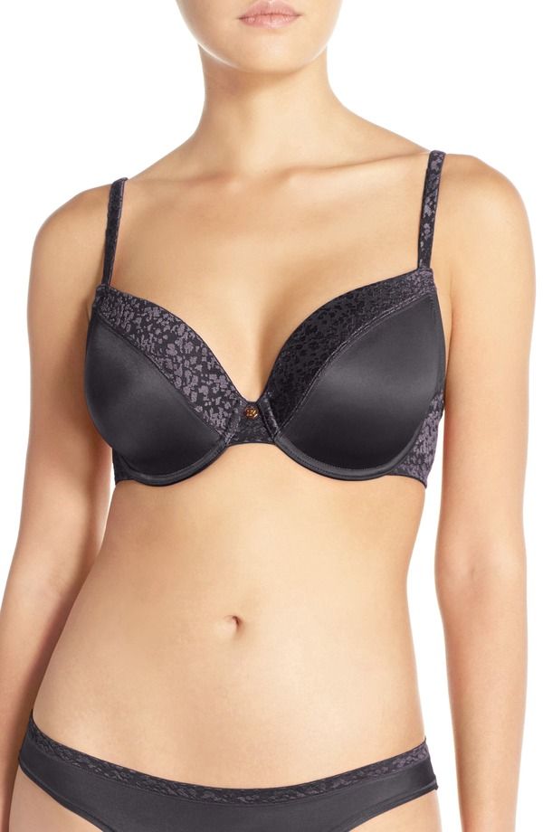 レミストレディース トップス Tシャツ Le Mystre Safari PushUp Underwire TShirt Bra Blk