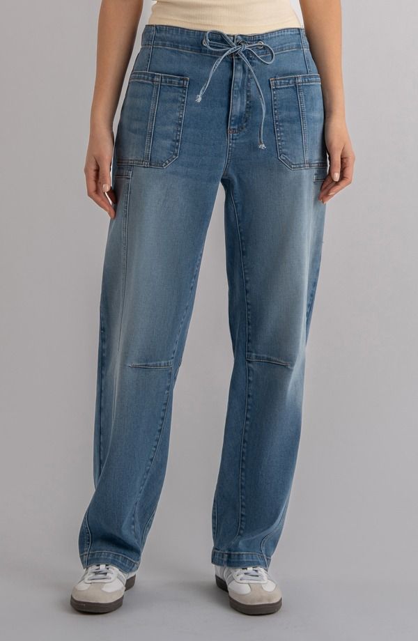 カットフロムザクロス レディース ボトムス デニムパンツ ジーンズ KUT from the Kloth Ashton Slouchy Drawstring Barreleg Jeans Budgeted